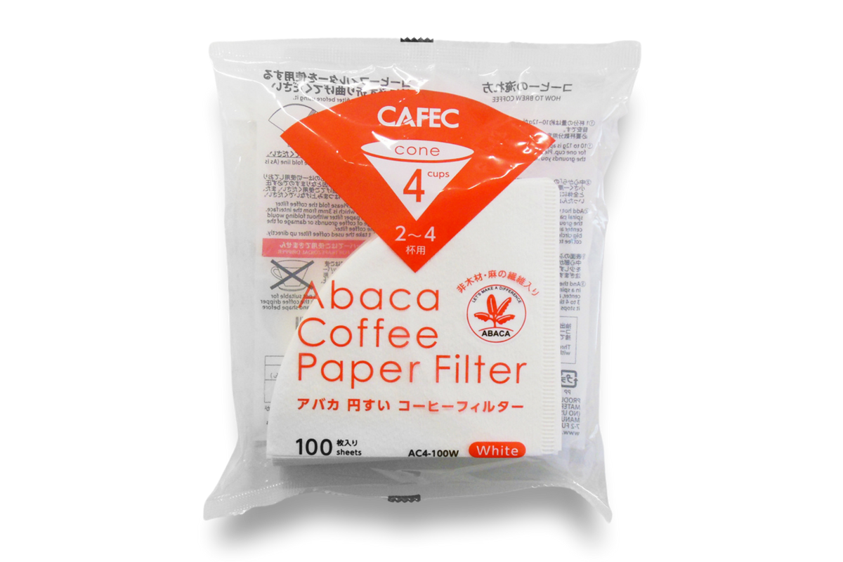 CAFEC Abaca Cup 4 Paper Filters, White 100-Pack